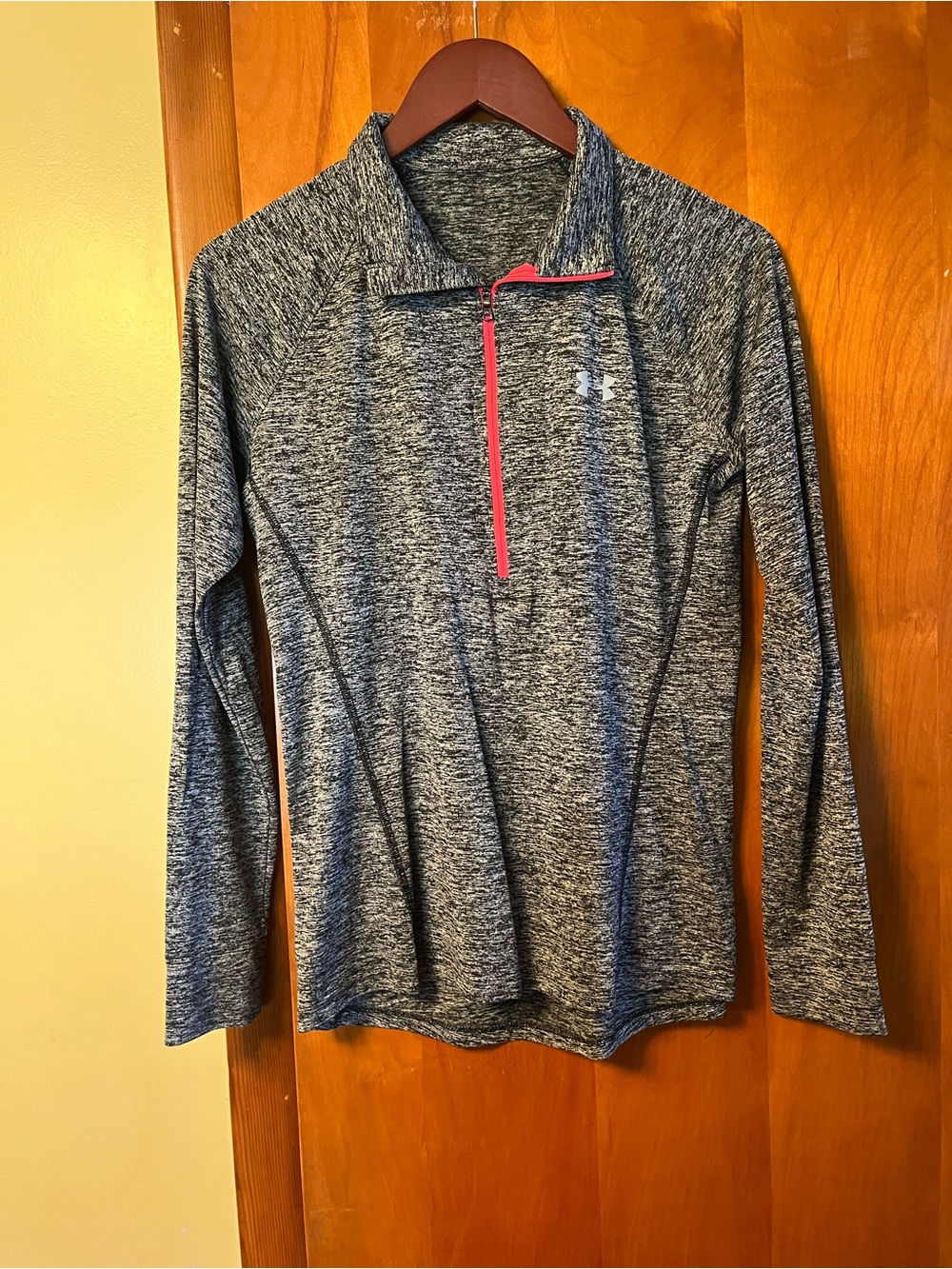 Under Armour Gray Heather Quarter-Zip with Pink Zipper